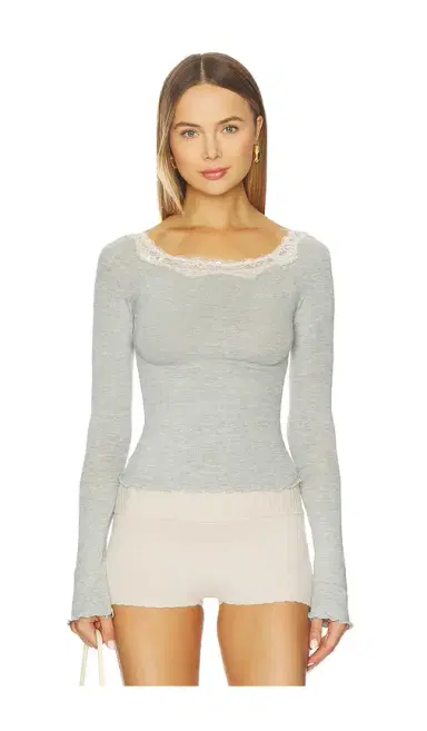 Free People x Intimately Oh My Darling Long Sleeve In Heather Grey Combo | Thumbnail 1 Free People x Intimately Oh My Darling Long Sleeve In Heather Grey Combo | Thumbnail 1