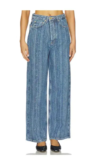 Ganni Structured Denim Double Fly Baggy Jean | Thumbnail 1 Ganni Structured Denim Double Fly Baggy Jean | Thumbnail 1