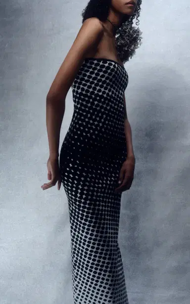 Christopher John Rogers Wiggle-Dot Knit Maxi Column Dress | Thumbnail 2 Christopher John Rogers Wiggle-Dot Knit Maxi Column Dress | Thumbnail 2
