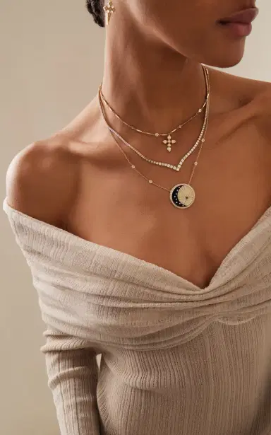Jacquie Aiche Sun Moon And 8 Star Inlay Necklace | Thumbnail 2 Jacquie Aiche Sun Moon And 8 Star Inlay Necklace | Thumbnail 2