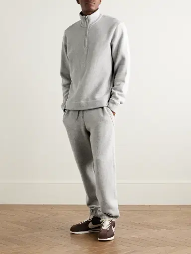 James Perse Cozy Cotton-Blend Jersey Half-Zip Sweatshirt - Men | Thumbnail 2 James Perse Cozy Cotton-Blend Jersey Half-Zip Sweatshirt - Men | Thumbnail 2