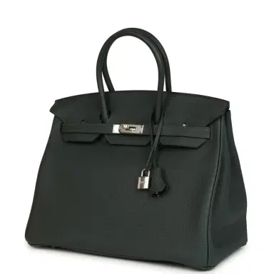 HERMÈS Hermes Birkin 35 Vert Fonce Togo Palladium Hardware | Thumbnail 5 HERMÈS Hermes Birkin 35 Vert Fonce Togo Palladium Hardware | Thumbnail 5