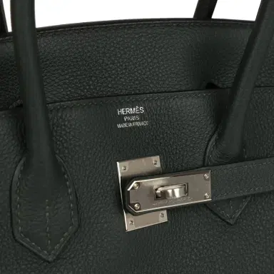 HERMÈS Hermes Birkin 35 Vert Fonce Togo Palladium Hardware | Thumbnail 7 HERMÈS Hermes Birkin 35 Vert Fonce Togo Palladium Hardware | Thumbnail 7