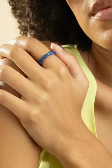 GRAZIELA Blue Sapphire Three Sided Ring | Thumbnail 3 GRAZIELA Blue Sapphire Three Sided Ring | Thumbnail 3