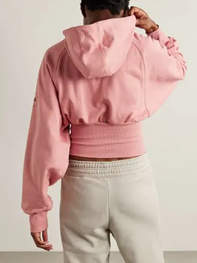 adidas by Stella McCartney Cropped Organic Cotton-jersey Hoodie | Thumbnail 3 adidas by Stella McCartney Cropped Organic Cotton-jersey Hoodie | Thumbnail 3