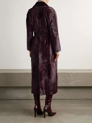Nour Hammour Althea Belted Cow Hair Trench Coat | Thumbnail 3 Nour Hammour Althea Belted Cow Hair Trench Coat | Thumbnail 3