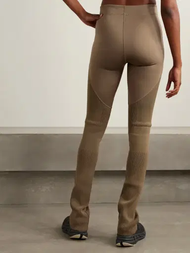 adidas by Stella McCartney Paneled Stretch Recycled And Ribbed-knit Leggings | Thumbnail 3 adidas by Stella McCartney Paneled Stretch Recycled And Ribbed-knit Leggings | Thumbnail 3
