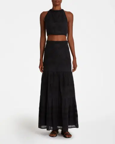 Emporio Sirenuse Elda Skirt With Flower Net Embroidery | Thumbnail 2 Emporio Sirenuse Elda Skirt With Flower Net Embroidery | Thumbnail 2