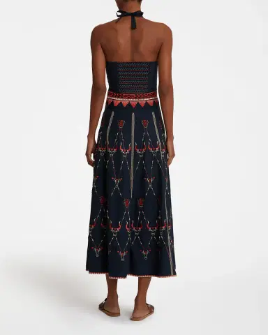 Emporio Sirenuse Lotty Dress with Sacred Bulls Embroidery | Thumbnail 4 Emporio Sirenuse Lotty Dress with Sacred Bulls Embroidery | Thumbnail 4