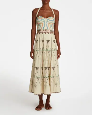 Emporio Sirenuse Lotty Dress with Sacred Bulls Embroidery | Thumbnail 9 Emporio Sirenuse Lotty Dress with Sacred Bulls Embroidery | Thumbnail 9