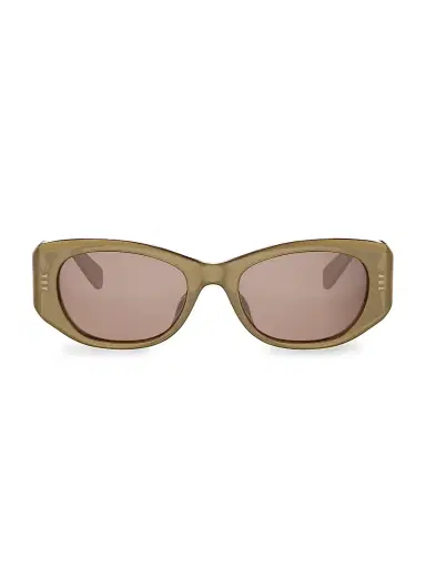 Celine Women's 3 Dots 54MM Rectangular Sunglasses - Shiny Dark Green Brown | Thumbnail 2 Celine Women's 3 Dots 54MM Rectangular Sunglasses - Shiny Dark Green Brown | Thumbnail 2