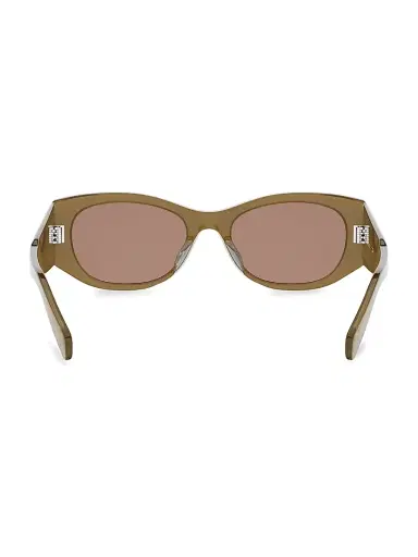 Celine Women's 3 Dots 54MM Rectangular Sunglasses - Shiny Dark Green Brown | Thumbnail 5 Celine Women's 3 Dots 54MM Rectangular Sunglasses - Shiny Dark Green Brown | Thumbnail 5