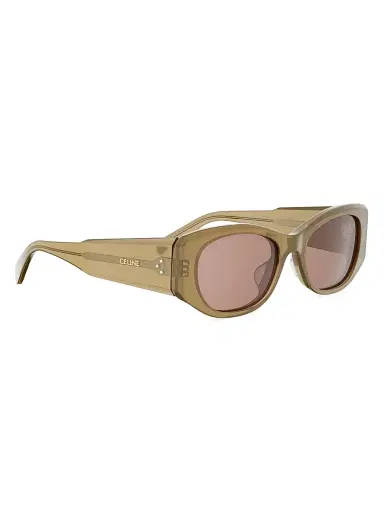 Celine Women's 3 Dots 54MM Rectangular Sunglasses - Shiny Dark Green Brown | Thumbnail 8 Celine Women's 3 Dots 54MM Rectangular Sunglasses - Shiny Dark Green Brown | Thumbnail 8