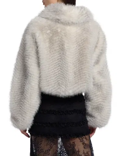 LoveShackFancy Women's Orlen Faux-Fur Crop Jacket | Thumbnail 5 LoveShackFancy Women's Orlen Faux-Fur Crop Jacket | Thumbnail 5