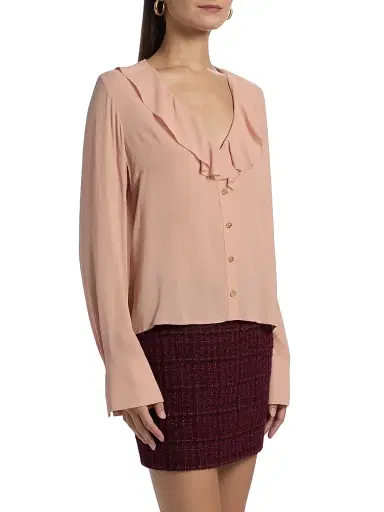 Generation Love Women's Kassy Satin Georgette Blouse - Dusty Pink | Thumbnail 4 Generation Love Women's Kassy Satin Georgette Blouse - Dusty Pink | Thumbnail 4