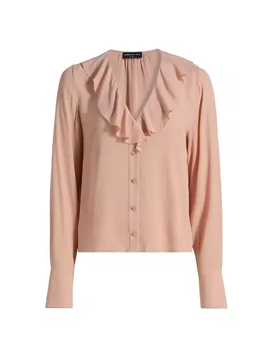 Generation Love Women's Kassy Satin Georgette Blouse - Dusty Pink | Thumbnail 1 Generation Love Women's Kassy Satin Georgette Blouse - Dusty Pink | Thumbnail 1
