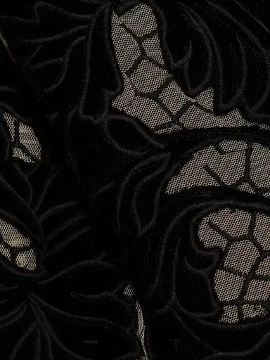 Alice + Olivia Women's Clover Velvet Floral Lace Open-Back Midi-Dress - Black | Thumbnail 7 Alice + Olivia Women's Clover Velvet Floral Lace Open-Back Midi-Dress - Black | Thumbnail 7