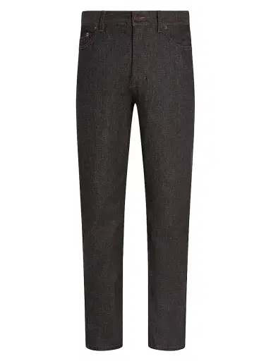 ZEGNA Men's Stretch Cotton and Cashmere Roccia Jeans - Black | Thumbnail 1 ZEGNA Men's Stretch Cotton and Cashmere Roccia Jeans - Black | Thumbnail 1