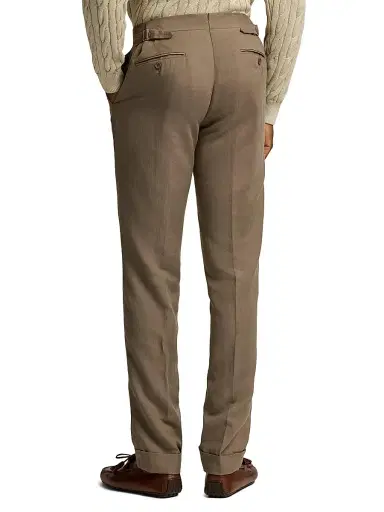 Ralph Lauren Purple Label Men's Silk-Linen Slim Trousers - Taupe | Thumbnail 5 Ralph Lauren Purple Label Men's Silk-Linen Slim Trousers - Taupe | Thumbnail 5