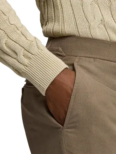 Ralph Lauren Purple Label Men's Silk-Linen Slim Trousers - Taupe | Thumbnail 7 Ralph Lauren Purple Label Men's Silk-Linen Slim Trousers - Taupe | Thumbnail 7