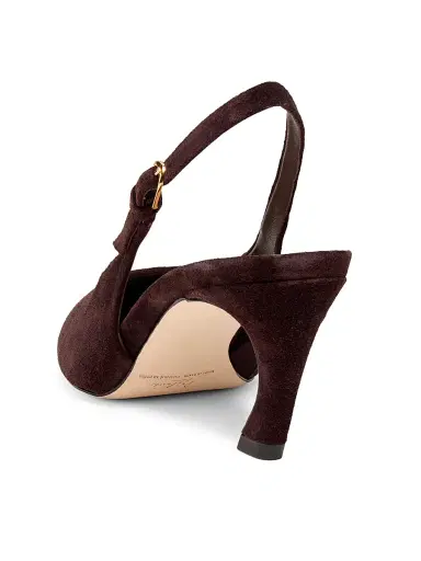 22élevé Women's 6MM Suede Curved-Heel Pumps - Chocolate | Thumbnail 3 22élevé Women's 6MM Suede Curved-Heel Pumps - Chocolate | Thumbnail 3