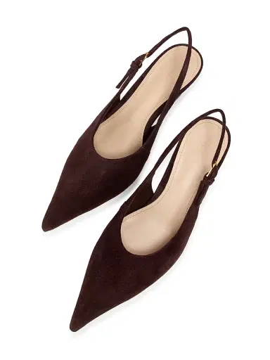 22élevé Women's 6MM Suede Curved-Heel Pumps - Chocolate | Thumbnail 4 22élevé Women's 6MM Suede Curved-Heel Pumps - Chocolate | Thumbnail 4