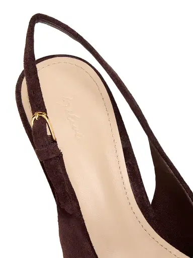 22élevé Women's 6MM Suede Curved-Heel Pumps - Chocolate | Thumbnail 5 22élevé Women's 6MM Suede Curved-Heel Pumps - Chocolate | Thumbnail 5