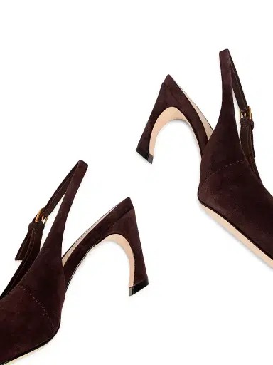 22élevé Women's 6MM Suede Curved-Heel Pumps - Chocolate | Thumbnail 6 22élevé Women's 6MM Suede Curved-Heel Pumps - Chocolate | Thumbnail 6