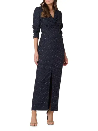 Shoshanna Women's Asher Twill Maxi Dress - Navy Silver | Thumbnail 2 Shoshanna Women's Asher Twill Maxi Dress - Navy Silver | Thumbnail 2