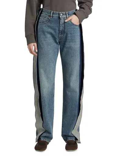 MM6 MAISON MARGIELA Women's Straight-Leg Paneled Jeans | Thumbnail 3 MM6 MAISON MARGIELA Women's Straight-Leg Paneled Jeans | Thumbnail 3