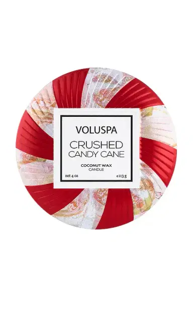 Voluspa Crushed Candy Cane Mini Tin Candle | Thumbnail 2 Voluspa Crushed Candy Cane Mini Tin Candle | Thumbnail 2