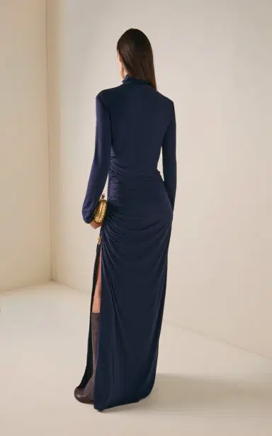 Bottega Veneta Knot-Detailed Crepe-Jersey Maxi Dress | Thumbnail 4 Bottega Veneta Knot-Detailed Crepe-Jersey Maxi Dress | Thumbnail 4