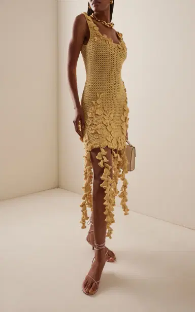 Oscar de la Renta Appliquéd Crocheted-Cotton Mini Dress | Thumbnail 2 Oscar de la Renta Appliquéd Crocheted-Cotton Mini Dress | Thumbnail 2