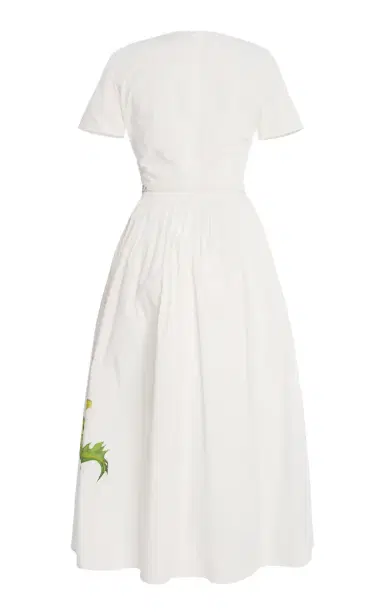 Oscar de la Renta Dandelion-Printed Cotton-Poplin Midi Dress | Thumbnail 5 Oscar de la Renta Dandelion-Printed Cotton-Poplin Midi Dress | Thumbnail 5