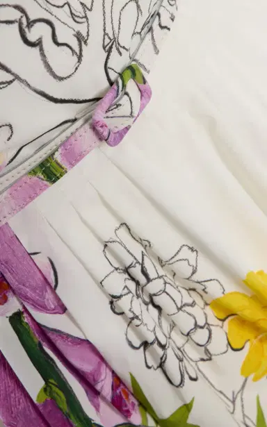Oscar de la Renta Dandelion-Printed Cotton-Poplin Midi Dress | Thumbnail 6 Oscar de la Renta Dandelion-Printed Cotton-Poplin Midi Dress | Thumbnail 6