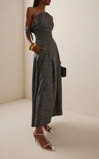 Oscar de la Renta One-Shoulder Silk Midi Scarf Dress | Thumbnail 2 Oscar de la Renta One-Shoulder Silk Midi Scarf Dress | Thumbnail 2