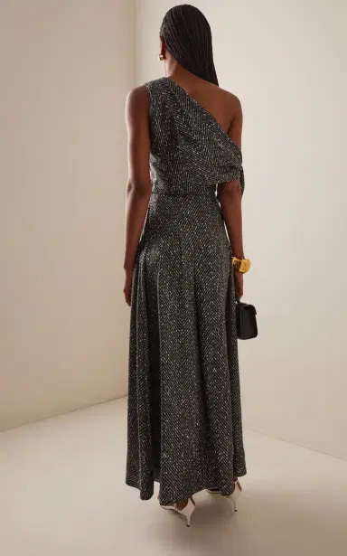 Oscar de la Renta One-Shoulder Silk Midi Scarf Dress | Thumbnail 4 Oscar de la Renta One-Shoulder Silk Midi Scarf Dress | Thumbnail 4