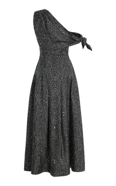 Oscar de la Renta One-Shoulder Silk Midi Scarf Dress | Thumbnail 5 Oscar de la Renta One-Shoulder Silk Midi Scarf Dress | Thumbnail 5