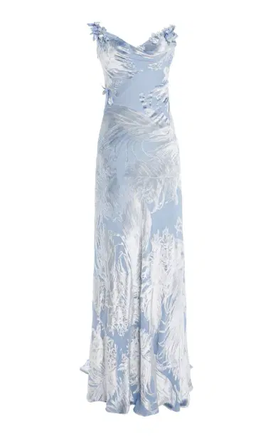 Oscar de la Renta Draped Devoré Velvet Gown | Thumbnail 8 Oscar de la Renta Draped Devoré Velvet Gown | Thumbnail 8