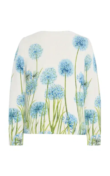 Oscar de la Renta Allium-Printed Cotton-Blend Sweater | Thumbnail 5 Oscar de la Renta Allium-Printed Cotton-Blend Sweater | Thumbnail 5
