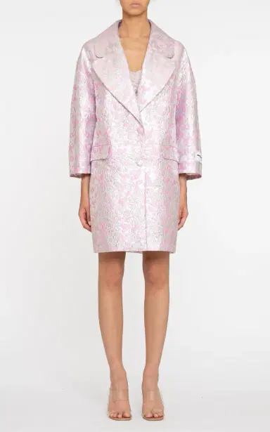 DES_PHEMMES Floral Jacquard Longline Cocoon Coat | Thumbnail 3 DES_PHEMMES Floral Jacquard Longline Cocoon Coat | Thumbnail 3