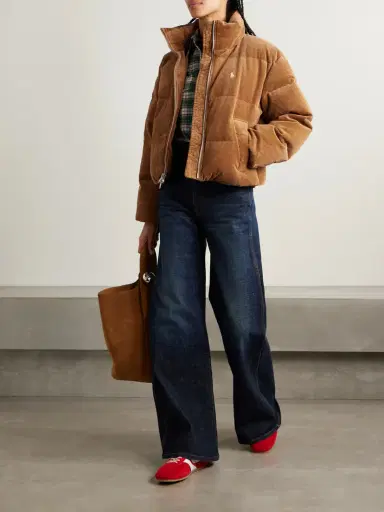 Polo Ralph Lauren Embroidered Quilted Cotton-blend Corduroy Down Jacket | Thumbnail 2 Polo Ralph Lauren Embroidered Quilted Cotton-blend Corduroy Down Jacket | Thumbnail 2