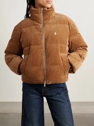 Polo Ralph Lauren Embroidered Quilted Cotton-blend Corduroy Down Jacket | Thumbnail 3 Polo Ralph Lauren Embroidered Quilted Cotton-blend Corduroy Down Jacket | Thumbnail 3