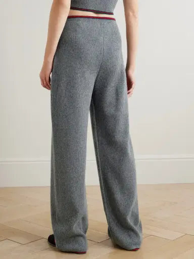 Gucci Striped Ribbed Wool-blend Wide-leg Pants | Thumbnail 3 Gucci Striped Ribbed Wool-blend Wide-leg Pants | Thumbnail 3