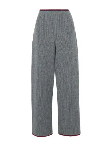 Gucci Striped Ribbed Wool-blend Wide-leg Pants | Thumbnail 1 Gucci Striped Ribbed Wool-blend Wide-leg Pants | Thumbnail 1