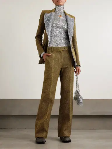 Rabanne Wool-blend Bouclé-twill Straight-leg Pants | Thumbnail 2 Rabanne Wool-blend Bouclé-twill Straight-leg Pants | Thumbnail 2