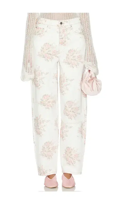Print Denim Stary Straight Leg Print Denim Stary Straight Leg