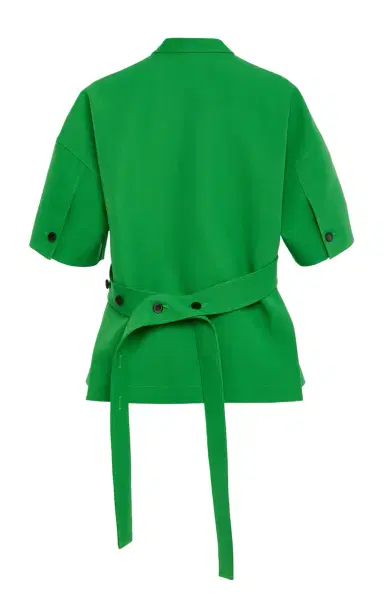 Calvin Klein Collection Dahlia Belted Cotton Jacket | Thumbnail 4 Calvin Klein Collection Dahlia Belted Cotton Jacket | Thumbnail 4