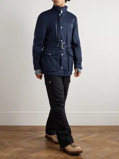 Brunello Cucinelli Belted Stretch-Jersey Trimmed Padded Wool-Felt Ski Jacket - Men | Thumbnail 2 Brunello Cucinelli Belted Stretch-Jersey Trimmed Padded Wool-Felt Ski Jacket - Men | Thumbnail 2