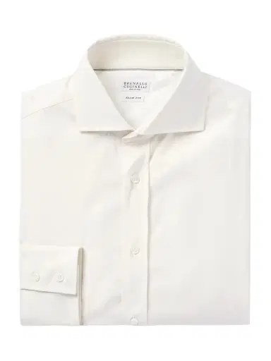 Brunello Cucinelli Cutaway-Collar Virgin Wool Shirt - Men | Thumbnail 1 Brunello Cucinelli Cutaway-Collar Virgin Wool Shirt - Men | Thumbnail 1